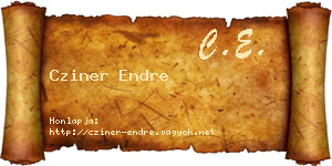 Cziner Endre névjegykártya